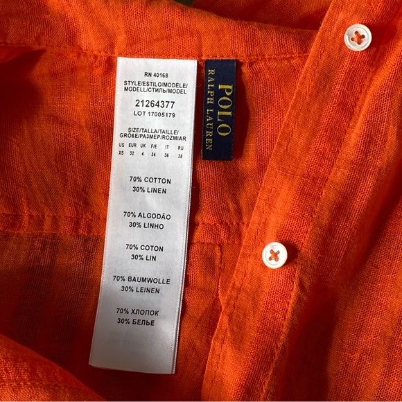 Orange Polo Coverup/Dress/Shirt - Picture 5 of 6